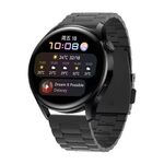 Per Huawei Watch GT4 / GT3 / GT2 46mm Cinturino per orologio in acciaio al titanio con fibbia piatta a tre ceppi (nero)