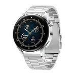 Per Huawei Watch GT4 / GT3 / GT2 46mm Cinturino per orologio in acciaio al titanio con fibbia piatta a tre ceppi (Argento)
