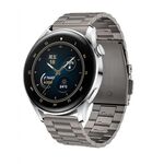 Per Huawei Watch GT4 / GT3 / GT2 46mm Cinturino per orologio in acciaio al titanio con fibbia piatta a tre ceppi (grigio)