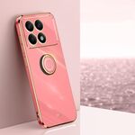 Per Xiaomi Redmi K70 XINLI Straight Edge 6D Custodia per telefono in TPU elettrolitico con supporto ad anello (biancospino rosso)