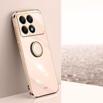 Per Xiaomi Redmi K70 XINLI Straight Edge 6D Custodia per telefono in TPU elettrolitico con supporto ad anello (rosa)