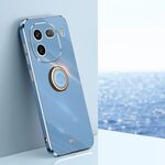 Per vivo iQOO 12 5G XINLI Straight Edge 6D Placca Custodia per telefono in TPU con supporto ad anello (Blu celeste)
