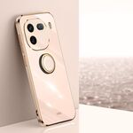 Per vivo iQOO 12 5G XINLI Straight Edge 6D Placca Custodia per telefono in TPU con supporto ad anello (Rosa)