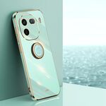 Per vivo iQOO 12 5G XINLI Straight Edge 6D Placca Custodia per telefono in TPU con supporto ad anello (verde menta)