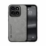 Custodia per telefono posteriore in pelle magnetica Skin Feel per Xiaomi 14 (grigio chiaro)