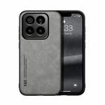 Custodia per telefono posteriore in pelle magnetica Skin Feel per Xiaomi 14 Pro (grigio chiaro)