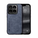 Custodia per telefono posteriore in pelle magnetica Skin Feel per Xiaomi 14 Pro (blu)