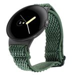 Per Google Pixel Watch 2 / Pixel Watch Cinturino in nylon intrecciato Wave (verde scuro)