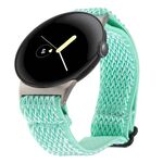 Per Google Pixel Watch 2 / Pixel Watch Cinturino in nylon intrecciato Wave (verde acqua)