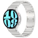 Per Samsung Galaxy Watch6/6 Classic/5/5 Pro Cinturino in metallo con un solo tallone stile pulsante (Argento)