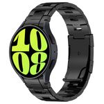 Per Samsung Galaxy Watch6/6 Classic/5/5 Pro Cinturino per orologio in acciaio al titanio stile pulsante (nero)