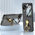 Per OPPO Find N3 Flip GKK Custodia per PC con supporto ad anello triassiale ultrasottile (nero)
