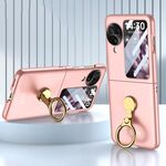 Per OPPO Find N3 Flip GKK Custodia per PC con supporto ad anello triassiale ultrasottile (rosa)