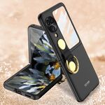 Per OPPO Find N3 Flip GKK Custodia per telefono con anello rotante ultrasottile integrato a copertura totale (nero)