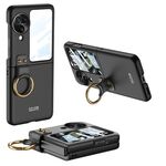 Per OPPO Find N3 Flip GKK Custodia per telefono ultrasottile integrata a copertura totale con supporto ad anello (nero)
