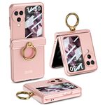 Per OPPO Find N3 Flip GKK Custodia a libro con cerniera magnetica integrata con supporto ad anello (rosa)