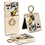 Per OPPO Find N3 Flip GKK Custodia a libro con cerniera magnetica integrata con supporto ad anello (oro)