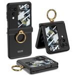 Per OPPO Find N3 Flip GKK Custodia a libro con cerniera magnetica integrata con supporto ad anello (nero)