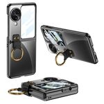 Per OPPO Find N3 Flip GKK Custodia per telefono galvanica con anello (nero)