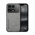 Custodia per telefono posteriore in pelle magnetica Skin Feel per Xiaomi Redmi K70 (grigio chiaro)