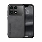 Custodia per telefono posteriore in pelle magnetica Skin Feel per Xiaomi Redmi K70 (grigio scuro)