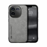 Custodia per telefono posteriore in pelle magnetica per vivo iQOO 12 Pro Skin Feel (grigio chiaro)