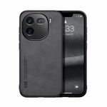 Custodia per telefono posteriore in pelle magnetica per vivo iQOO 12 Pro Skin Feel (grigio scuro)