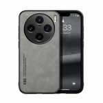 Custodia per telefono posteriore in pelle magnetica per vivo X100 Pro Skin Feel (grigio chiaro)