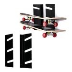 YX076 Staffa di stoccaggio per skateboard a quattro ruote con montaggio a parete (nera)