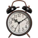 Orologio al quarzo con campana ad anello in metallo elettrolitico da 4,5 pollici con luce notturna, Stile: nero C