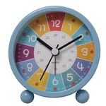 Sveglia educativa per bambini Piccolo orologio muto da tavolo con luce notturna, Stile: Blu