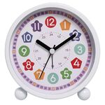 Sveglia educativa per bambini Piccolo orologio da tavolo muto con luce notturna, Stile: bianco B