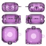 Per Samsung Galaxy Buds Live/Pro/2 Custodia protettiva per auricolare Bluetooth con interruttore magnetico trasparente (viola)