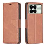 Per Xiaomi Redmi K70 / K70 Pro Custodia in pelle di agnello con texture in puro colore Flip (marrone)