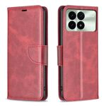 Per Xiaomi Redmi K70 / K70 Pro Custodia in pelle di agnello con texture in puro colore Flip (Rosso)