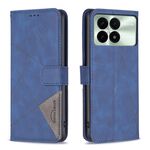 Custodia per telefono in pelle con struttura a rombo con fibbia magnetica per Xiaomi Redmi K70 / K70 Pro (blu)