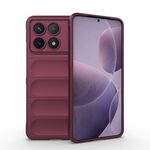 Per Xiaomi Redmi K70 / K70 Pro 5G Magic Shield TPU + custodia per telefono in flanella (vino rosso)