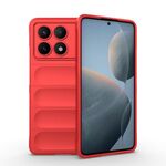 Per Xiaomi Redmi K70E 5G Magic Shield TPU + custodia per telefono in flanella (rossa)