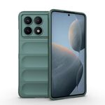 Per Xiaomi Redmi K70E 5G Magic Shield TPU + custodia per telefono in flanella (verde scuro)