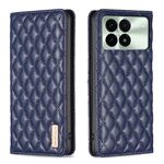 Per Xiaomi Redmi K70 / K70 Pro Custodia a vibrazione magnetica in pelle con reticolo di diamanti (blu)