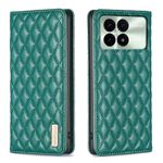 Per Xiaomi Redmi K70 / K70 Pro Custodia a vibrazione magnetica in pelle con reticolo di diamanti (verde)