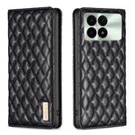 Per Xiaomi Redmi K70 / K70 Pro Custodia a vibrazione magnetica in pelle con reticolo diamantato (Nero)
