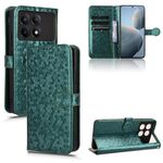 Custodia per telefono in pelle con texture a nido d'ape per Xiaomi Redmi K70 5G / K70 Pro 5G (verde)