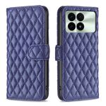 Per Xiaomi Redmi K70 / K70 Pro Custodia a portafoglio in pelle con reticolo di diamanti (blu)