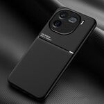Per vivo iQOO 12 Classic Tilt Strip Grain Magnetico Antiurto PC + Custodia per telefono in TPU (Nero)