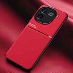 Per vivo iQOO 12 Pro Classic Tilt Strip Grain Magnetico Antiurto PC + Custodia per telefono in TPU (Rosso)
