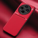 Per vivo X100 Pro Classic Tilt Strip Grain Magnetico Antiurto PC + Custodia per telefono in TPU(Rosso)