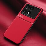 Per Xiaomi Redmi K70 Classic Tilt Strip Grain Magnetico Antiurto PC + Custodia per telefono in TPU (Rosso)