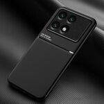 Per Xiaomi Redmi K70 Classic Tilt Strip Grain Magnetico Antiurto PC + Custodia per telefono in TPU (Nero)