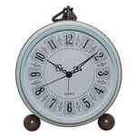 Sveglia retrò in ferro Orologio al quarzo da tavolo semplice, stile: azzurro